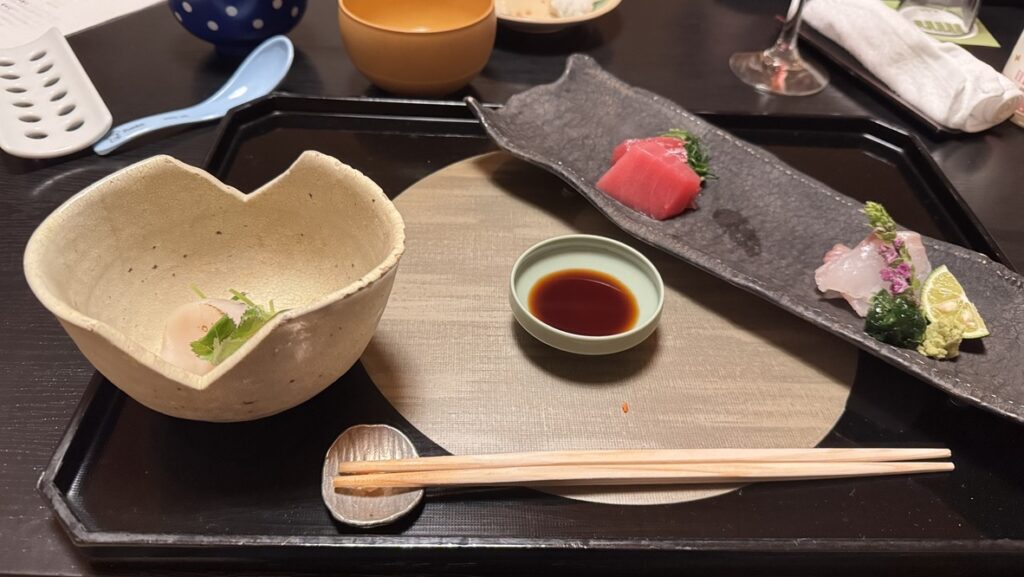 名月荘の夕食のお造り