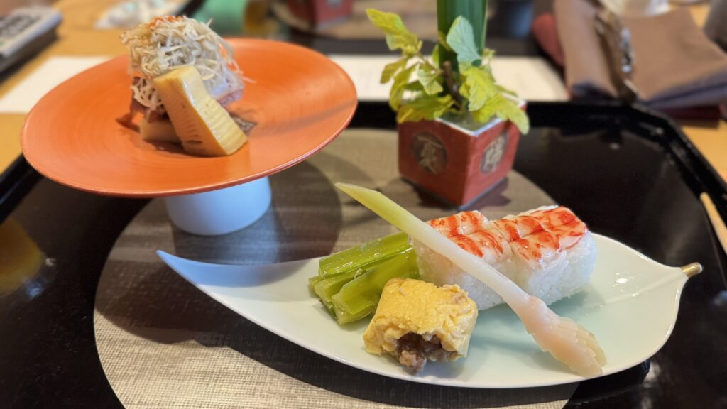 名月荘の夕食の前菜